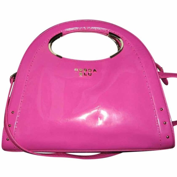 TOSCA BLU Italian Designer Fuchsia Leather Satchel - Picture 2 of 11